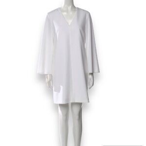 NWT TIBI V -Neck Mini Shift Dress long sleeve Exposed Zip Closure 10